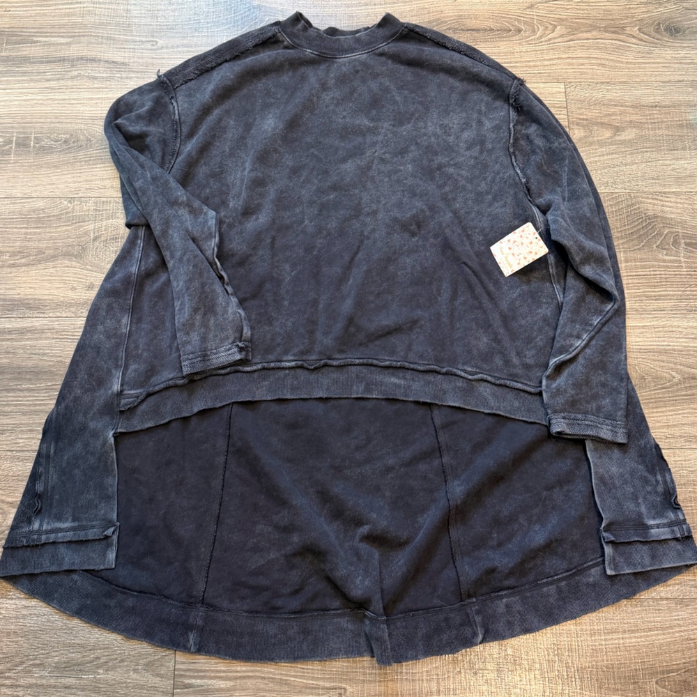 Free People Charcoal Long Sleeve Top